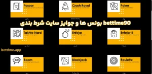 بونس ها و جوایز سایت شرط بندی bettime90